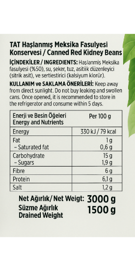Meksika Fasulyesi Teneke 3000 gr resmi