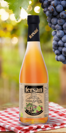 Fersan Detox Organik Sirke Analı Üzüm Sirkesi Cam 500 ml x 12 Adet resmi