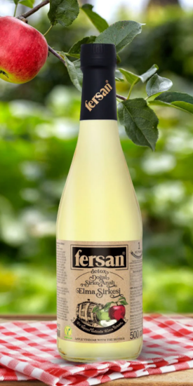 Fersan Detox Organik Sirke Analı Elma Sirkesi Cam 500 ml x 12 Adet resmi