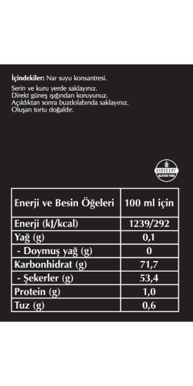 Fersan %100 Nar Ekşisi 330 Gr Cam x 12 Adet resmi