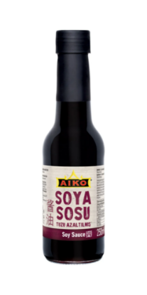 AIKO Soya Sosu Tuzu Azaltılmış Cam 250 ml x 12 Adet resmi