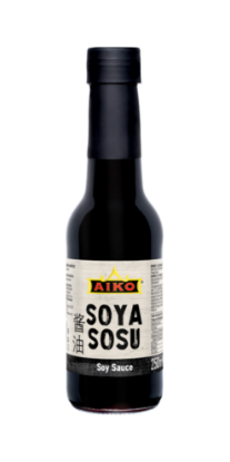 AIKO Soya Sosu Cam 250 ml x 12 Adet resmi