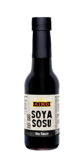 AIKO Soya Sosu Cam 250 ml x 12 Adet resmi