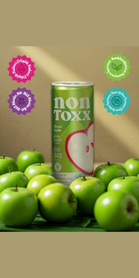 NON TOXX Elmalı Sirkeli Gazlı İçecek 250 ml x 12 Adet (Koli) resmi