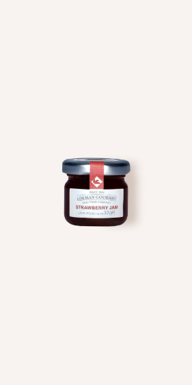 Lokman Gourmet Organik Çilek Reçeli Cam Kavanoz 32 gr x 50 Adet resmi