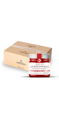 Lokman Gourmet Organik Çilek Reçeli Cam Kavanoz 32 gr x 50 Adet resmi