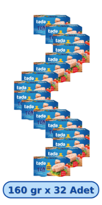 Tada Ayçiçek Yağlı Klasik Ton Balığı 160 gr x 32 Adet resmi