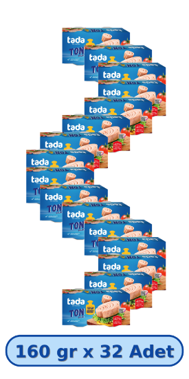 Tada Ayçiçek Yağlı Klasik Ton Balığı 160 gr x 32 Adet resmi