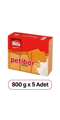 Bifa Petibör Kekse / Petit Beurre Bisküvi 800 gr x 5 Adet resmi