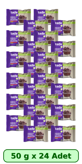 Tada Glutensiz Kakaolu Fındıklı Muffin 50 gr x 24 Adet resmi