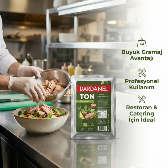Dardanel 1 Kg Ton Balığı Zeytinyağlı – Büyük Boy – Profesyonel Mutfak resmi
