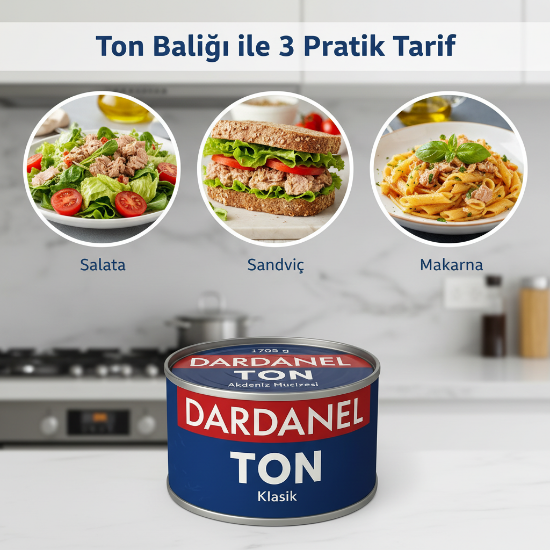 Dardanel Ayçiçek Yağlı Klasik Ton Balığı 1705 gr x 3 Adet resmi