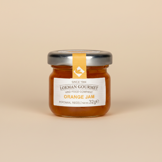 Lokman Gourmet Organik %45 Portakal Reçeli Cam Kavanoz 32 gr x 50 Adet resmi