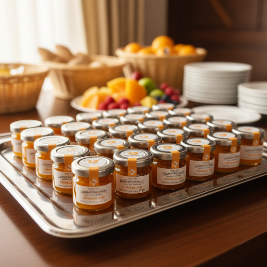 Lokman Gourmet Organik %45 Portakal Reçeli Cam Kavanoz 32 gr x 50 Adet resmi