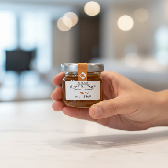 Lokman Gourmet Organik Çiçek Balı Cam Kavanoz 32 gr x 50 Adet resmi