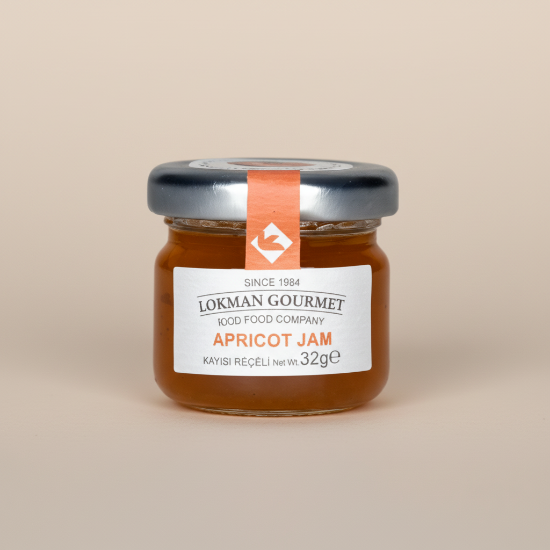 Lokman Gourmet Organik Kayısı Reçeli Cam Kavanoz 32 gr x 50 Adet resmi