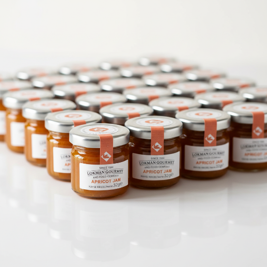 Lokman Gourmet Organik Kayısı Reçeli Cam Kavanoz 32 gr x 50 Adet resmi