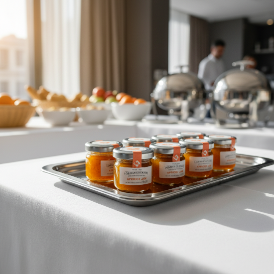 Lokman Gourmet Organik Kayısı Reçeli Cam Kavanoz 32 gr x 50 Adet resmi