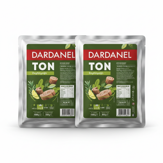 Dardanel 1 Kg Ton Balığı Zeytinyağlı 2'li Paket – Büyük Boy – Profesyonel Mutfak resmi