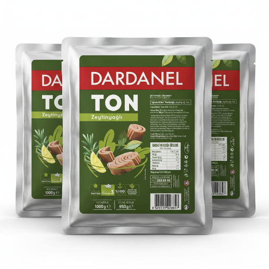 Dardanel 1 Kg Ton Balığı Zeytinyağlı 3'lü Paket – Büyük Boy – Toplu Tüketim resmi