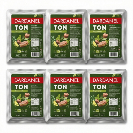 Dardanel 1 Kg Ton Balığı Zeytinyağlı 6'lı Paket – Profesyonel Mutfak – Ekonomik Paket resmi