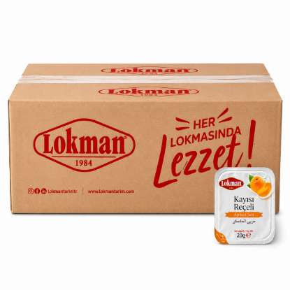 Lokman Kayısı Reçeli Piknik 15 gram 100 lü Paket - Kahvaltılık, Doğal Lezzet resmi