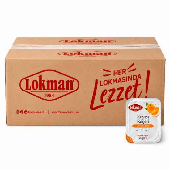 Lokman Kayısı Reçeli Piknik 15 gram 100 lü Paket - Kahvaltılık, Doğal Lezzet resmi