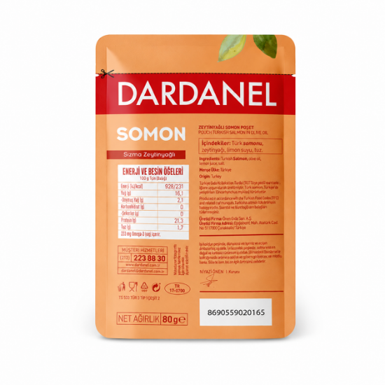 Dardanel Zeytinyağlı Somon Poşet 80 gr x 12 Adet Pratik Pouch Paket resmi