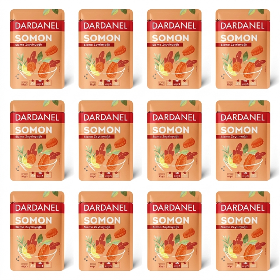 Dardanel Zeytinyağlı Somon Poşet 80 gr x 12 Adet Pratik Pouch Paket resmi